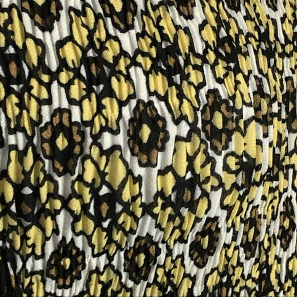 Sharagano Retro Crinkle Babydoll Blouse Brown Tan Textured Size Large - Picture 9 of 14